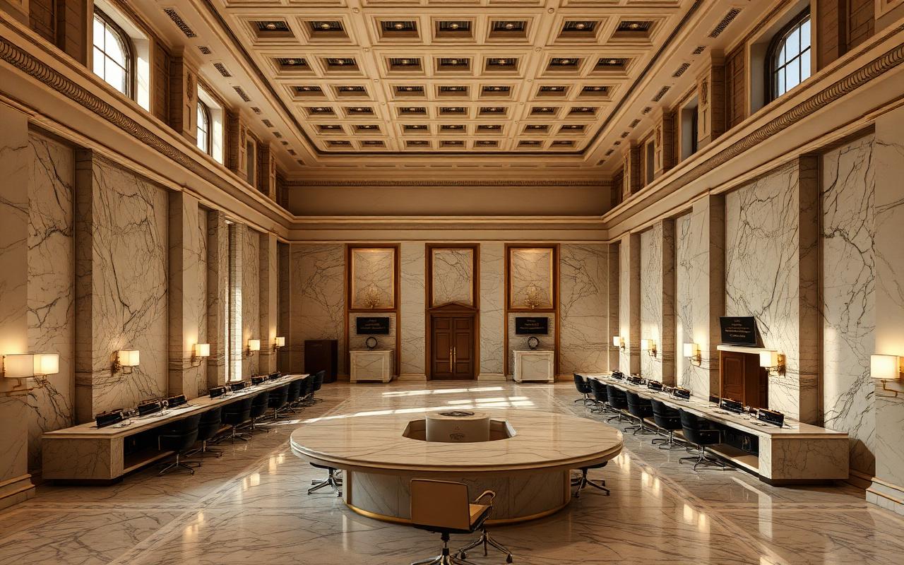 Marble institutional banking interior